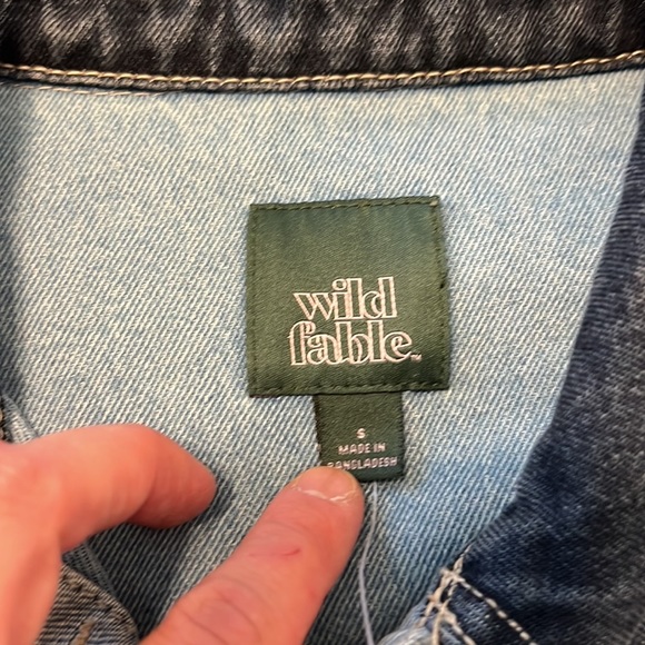 NWT Wild Fable Denim Jacket, Colorblock, Cropped, Size S - Picture 2 of 7